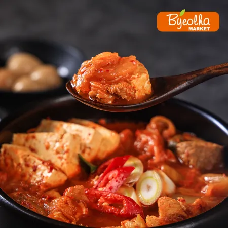 춘풍접객 시골 김치찌개 350g_업소용 가정용 식당용 냉동 원팩 밀키트 간단요리 간편식 찌개 베이스 이미지