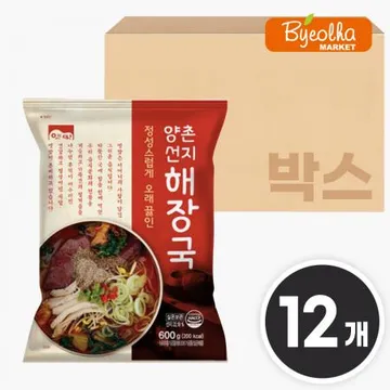 고향식품 옛맛 양촌 선지해장국 600g x12개 / (1박스)_업소용 가정용 식당용 냉동 원팩 밀키트 간단요리 간편식