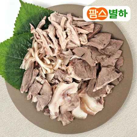 팜스별하 삶은 돼지 머릿고기 내장 혼합 슬라이스 2kg_국밥고기 재료 특수부위 업소용 대용량 이미지