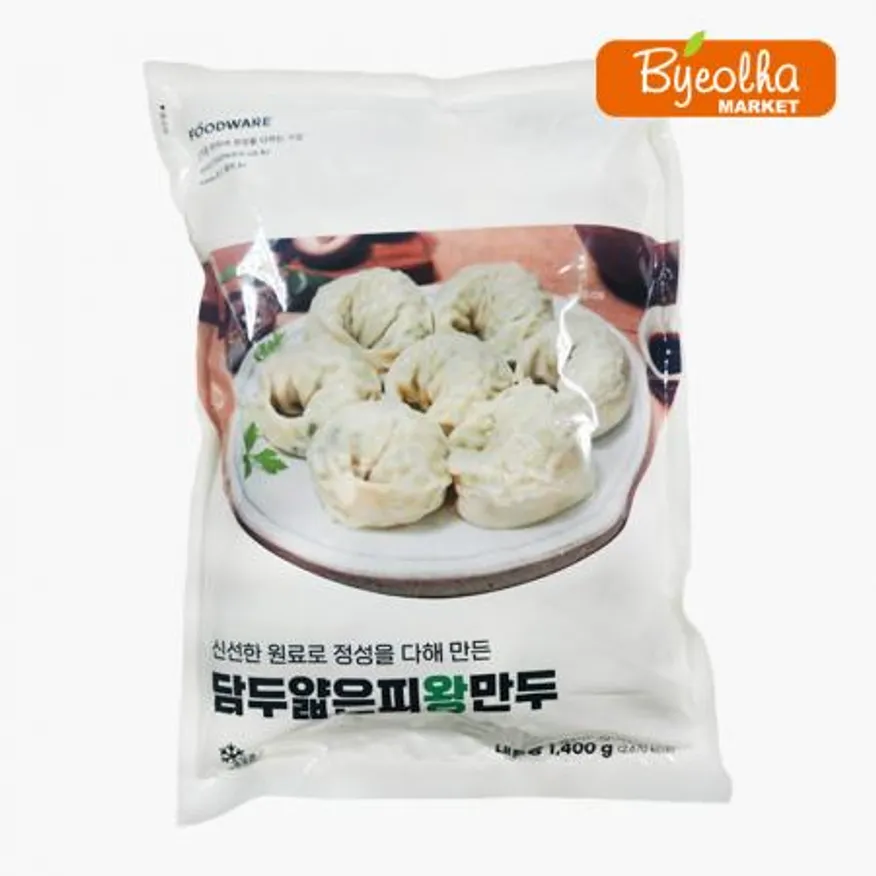 푸드웨어 담두 얇은피 왕만두 1.4kg_업소용 대용량 식당용 만두국 전골 찐만두 사이드메뉴 고기만두 냉면만두 이미지