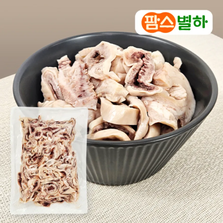 팜스별하 삶은 돼지 애기보 암뽕 슬라이스 2kg_국밥고기 재료 특수부위 업소용 대용량 이미지