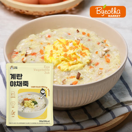 죽공방후룩 계란 야채죽 500g_냉장 간편식 식사대용 영양식 건강식