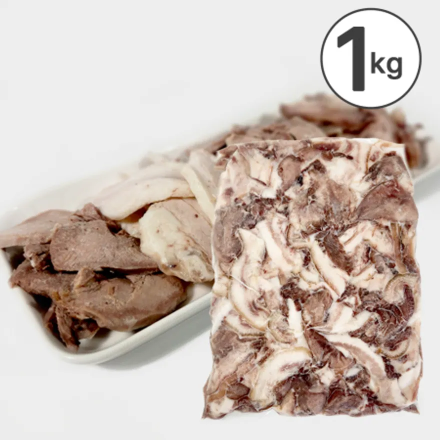 춘풍접객 삶은 돼지 머릿고기 슬라이스 1kg_국밥용 업소용 가정용 대용량 식당용 냉동 순대국 이미지
