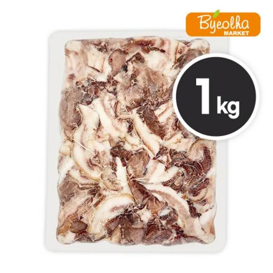 춘풍접객 삶은 돼지 머릿고기 슬라이스 1kg_국밥용 업소용 가정용 대용량 식당용 냉동 순대국 이미지