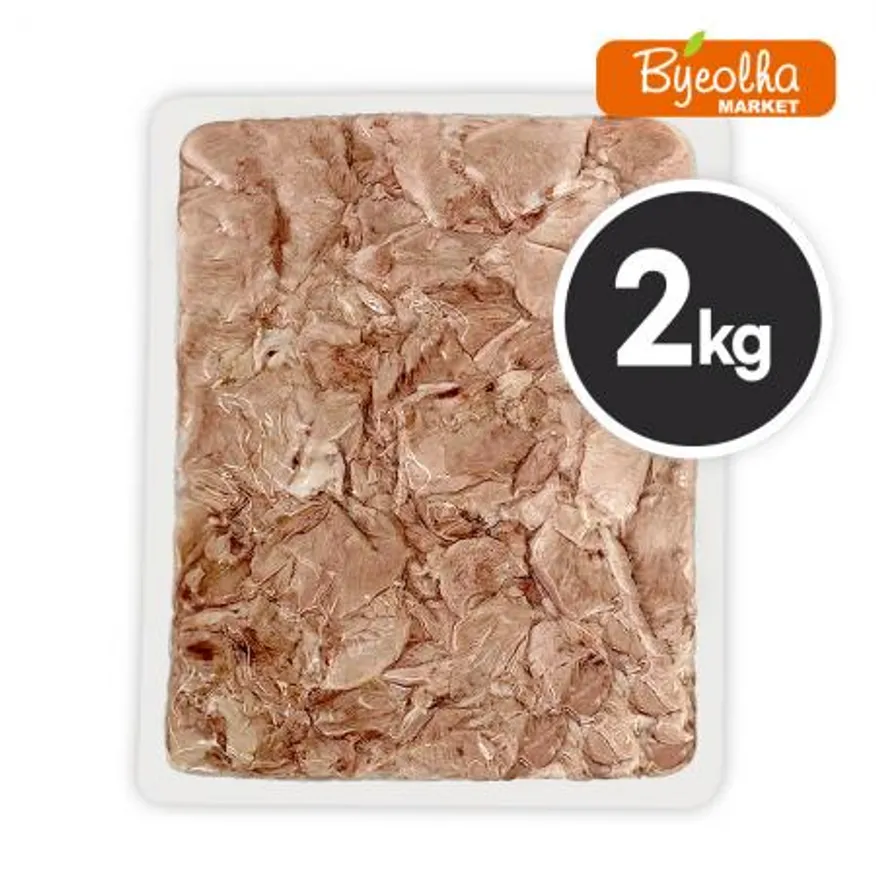 춘풍접객 삶은 돼지 사태 슬라이스 2kg_국밥용 업소용 대용량 식당용 냉동 수육 이미지