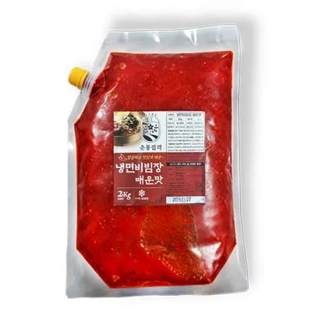 춘풍접객 냉면 비빔장 매운맛 2kg x6개 / (1박스)_업소용 대용량 식당용 냉면소스 냉면양념장 물냉면 비빔냉면 막국수 이미지