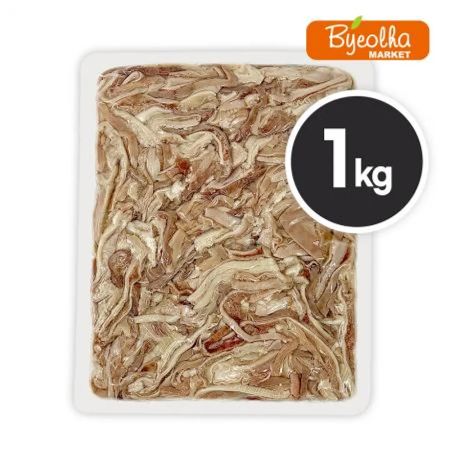 춘풍접객 삶은 돼지 오소리감투 슬라이스 1kg x10개 / (1박스)_국밥용 업소용 대용량 식당용 냉동 돼지부속물 이미지
