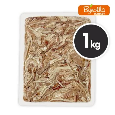 춘풍접객 삶은 돼지 오소리감투 슬라이스 1kg x10개 / (1박스)_국밥용 업소용 대용량 식당용 냉동 돼지부속물 이미지