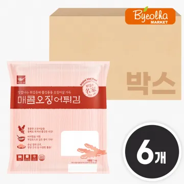 사옹원 매콤 오징어튀김 1kg x6개 (1박스) 업소용 대용량 단체 급식 분식 바삭한 튀김 술안주 간식 식자재 식당용