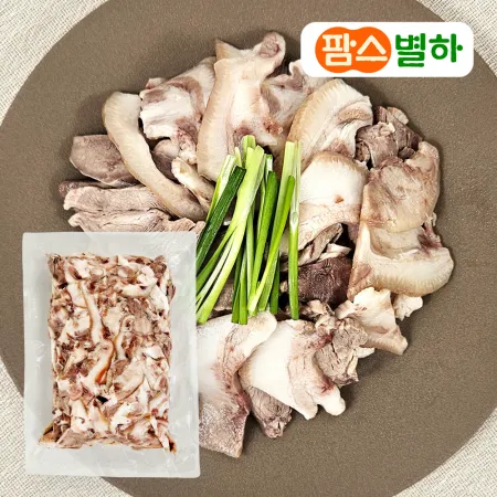 팜스별하 귀 없는 프리미엄 삶은 돼지 머릿고기 슬라이스 2kg_국밥고기 재료 특수부위