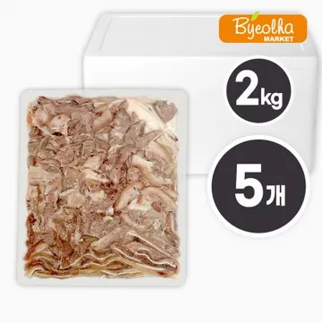 춘풍접객 돼지 머리고기 머릿고기 슬라이스 2kg x5개 / (1박스)_국밥용 업소용 대용량 식당용 냉동 순대국