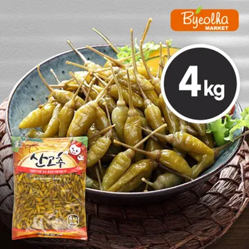 반찬단지 산고추지 4kg_업소용 대용량 식당용 밑반찬 고추 고추절임 장아찌 고추지