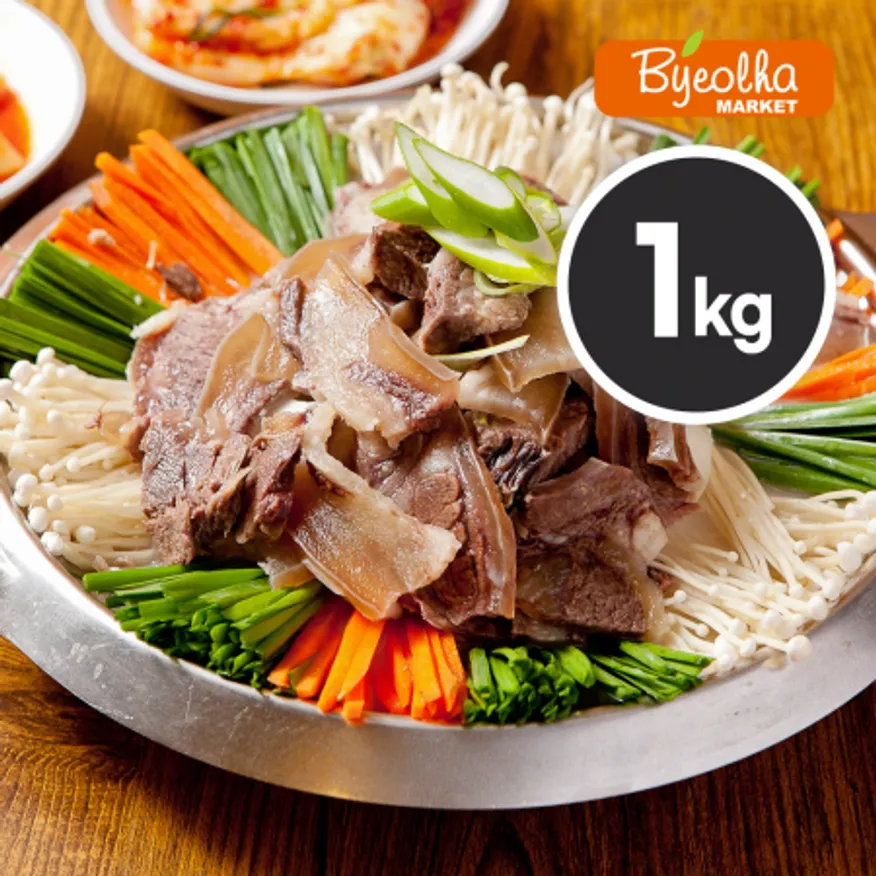춘풍접객 한우 소머리 슬라이스 1kg_소머릿고기 소머리국밥 수육 안주 국밥 재료 업소용 이미지