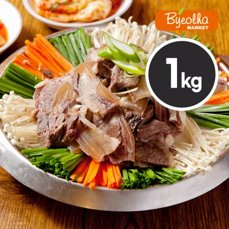 춘풍접객 한우 소머리 슬라이스 1kg_소머릿고기 소머리국밥 수육 안주 국밥 재료 업소용 이미지