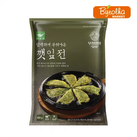 사옹원 부침명장 깻잎전 400g 명절 제사 제수 음식 간식 전 부침개 냉동간편식 야식