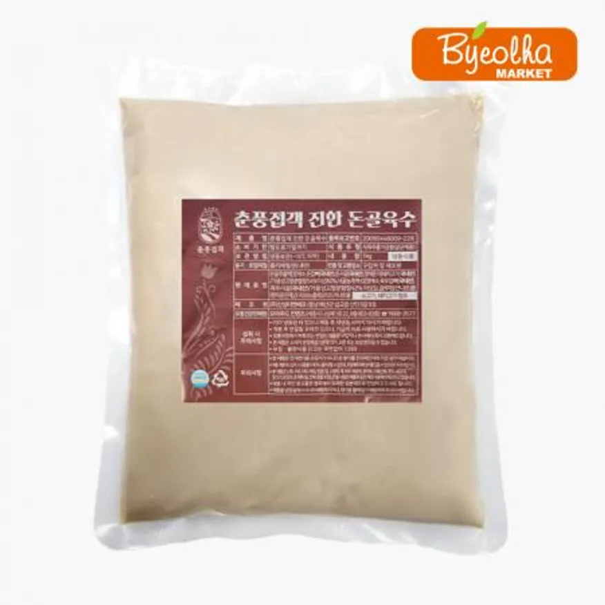 춘풍접객 진한 돼지 사골육수 1kg_업소용 대용량 식당용 농축액 액기스 국밥육수 육수 찌개 순대국 돈골육수 이미지