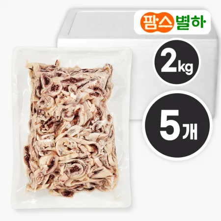 팜스별하 삶은 돼지 애기보 암뽕 슬라이스 2kg x5개 (1박스)_국밥고기 재료 특수부위