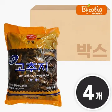 지원 동보 청량초 간장 고추지 4kg x4개 / (1박스)_업소용 대용량 식당용 밑반찬 고추 고추절임 장아찌 고추지
