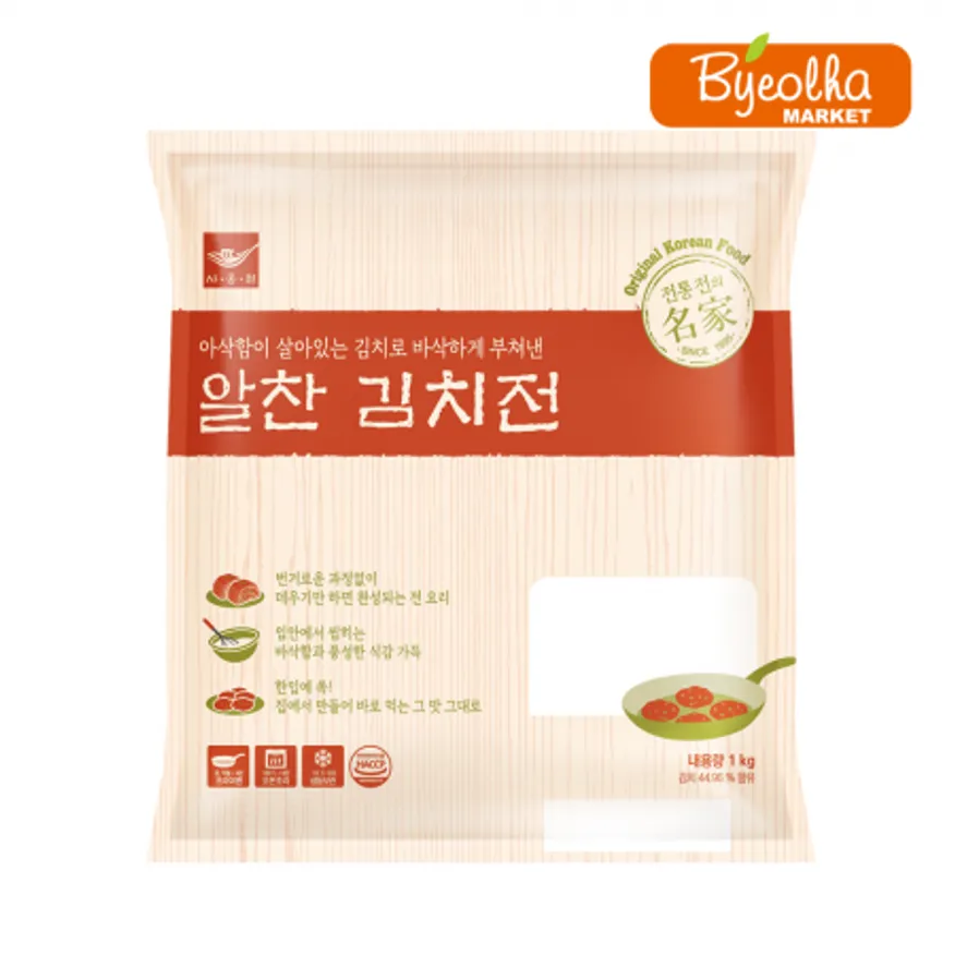 사옹원 알찬 김치전 1kg x5개 (1박스) 간식 전 김치 요리 부침개 간편조리 업소용 대용량 식자재 식당용 야식 안 이미지