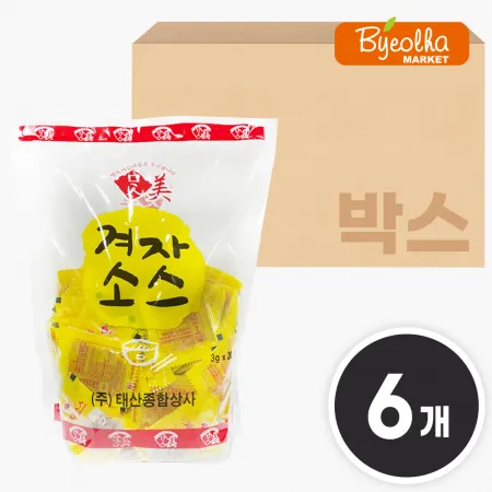 태산 맛미 미니 겨자 3g(200개입) x6봉 / (1박스)_업소용 대용량 식당용 일회용 포장용 배달용 냉면소스 소바소스