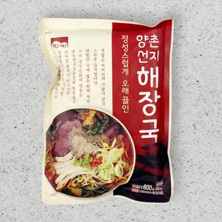 고향식품 옛맛 양촌 선지해장국 600g x12개 / (1박스)_업소용 가정용 식당용 냉동 원팩 밀키트 간단요리 간편식 이미지
