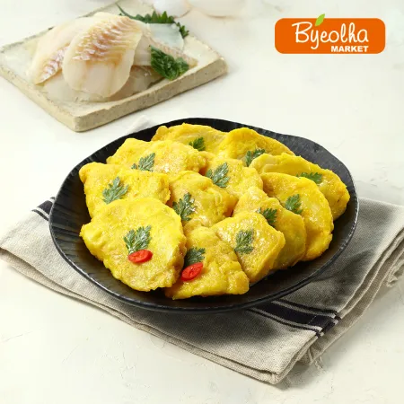 사옹원 동태전 1kg x5개 (1박스) 업소용 대용량 명절 제사 제수 전 음식 간식 부침개 식자재 식당용 생선전 한식 반찬 이미지