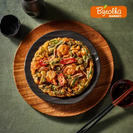 사옹원 부침명장 프리미엄 해물파전 300g x10개 (1박스) 명절 제사 제수 음식 간식 전 요리 부침개 야식 안주 파전 이미지