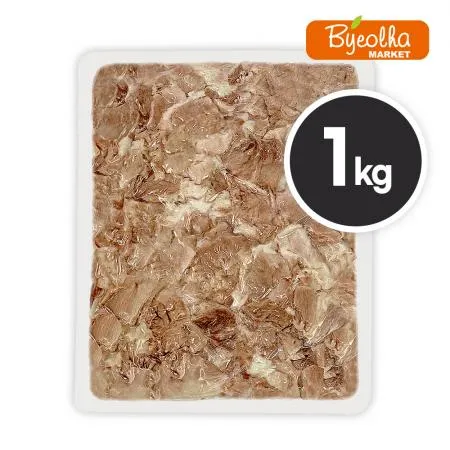 춘풍접객 삶은 돼지 전지 슬라이스 1kg x10개 / (1박스)_국밥용 업소용 대용량 식당용 냉동 앞다리살 이미지