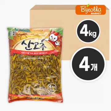 반찬단지 산고추지 4kg x4개 / (1박스)_업소용 대용량 식당용 밑반찬 고추 고추절임 장아찌 고추지