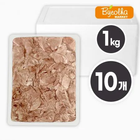 춘풍접객 삶은 돼지 사태 슬라이스 1kg x10개 / (1박스)_국밥용 업소용 대용량 식당용 냉동 수육