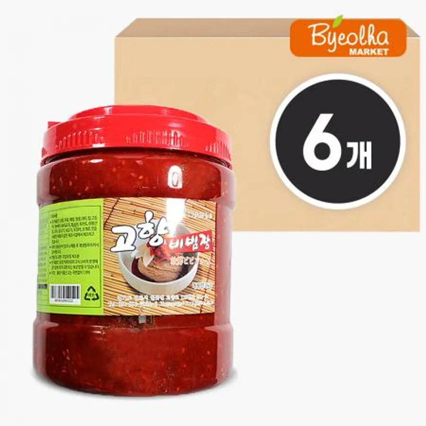 고향식품 옛맛 비빔장 2kg x6통 / (1박스)_업소용 대용량 식당용 냉면장 비빔국수 막국수 쫄면 다대기 양념장 이미지