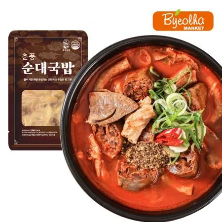 춘풍접객 춘풍 얼큰 순대국밥 175g / 1인분 밀키트 국밥 해장국 / 캠핑음식 캠핑요리 캠핑밀키트 / 냉동국밥 순대국
