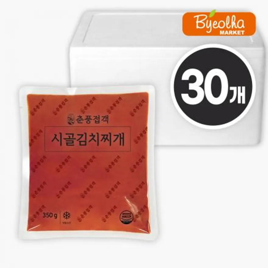 춘풍접객 시골 김치찌개 350g x30개 / (1박스)_업소용 가정용 식당용 냉동 원팩 밀키트 간단요리 간편식 찌개 베이스 이미지