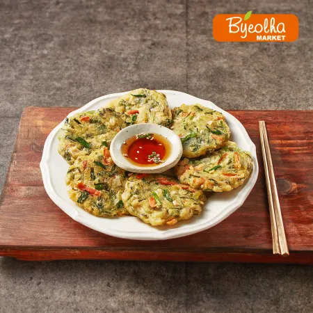 사옹원 알찬 해물부추전 1kg x5개 (1박스) 간식 해물 전 요리 부침개 간편조리 업소용 대용량 식자재 식당용 야식 안주 한식 이미지