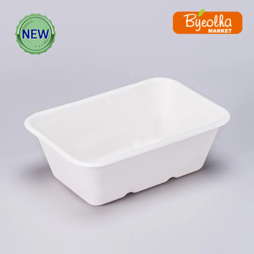 코라마 친환경 펄프용기 깊은 사각용기 750ml 500개 (DBH750-흰색)_업소용 대용량 식당용 배달용 포장용기 배달용기 포장 이미지