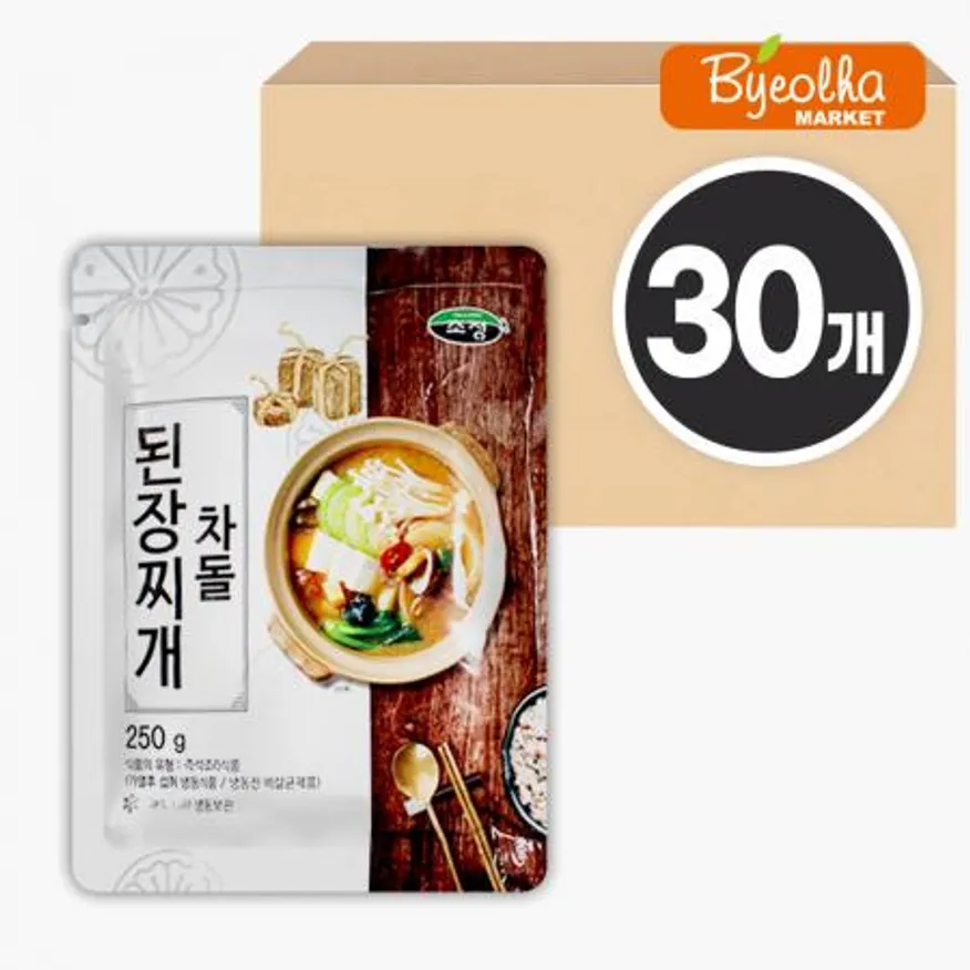 초정 차돌 된장찌개 250g x30팩 / (1박스)_업소용 가정용 대용량 식당용 냉동 원팩 밀키트 간단요리 간편식 이미지