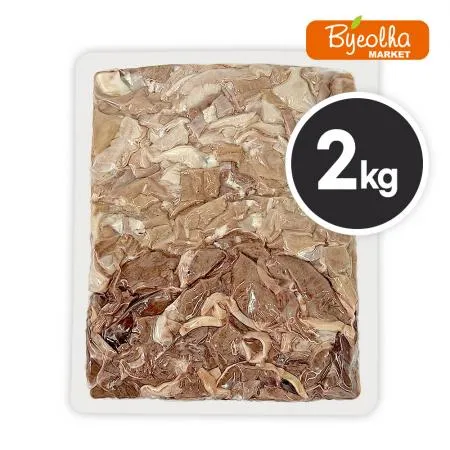 춘풍접객 삶은 돼지 모듬내장 슬라이스 2kg_국밥용 업소용 대용량 식당용 냉동 돼지부속물