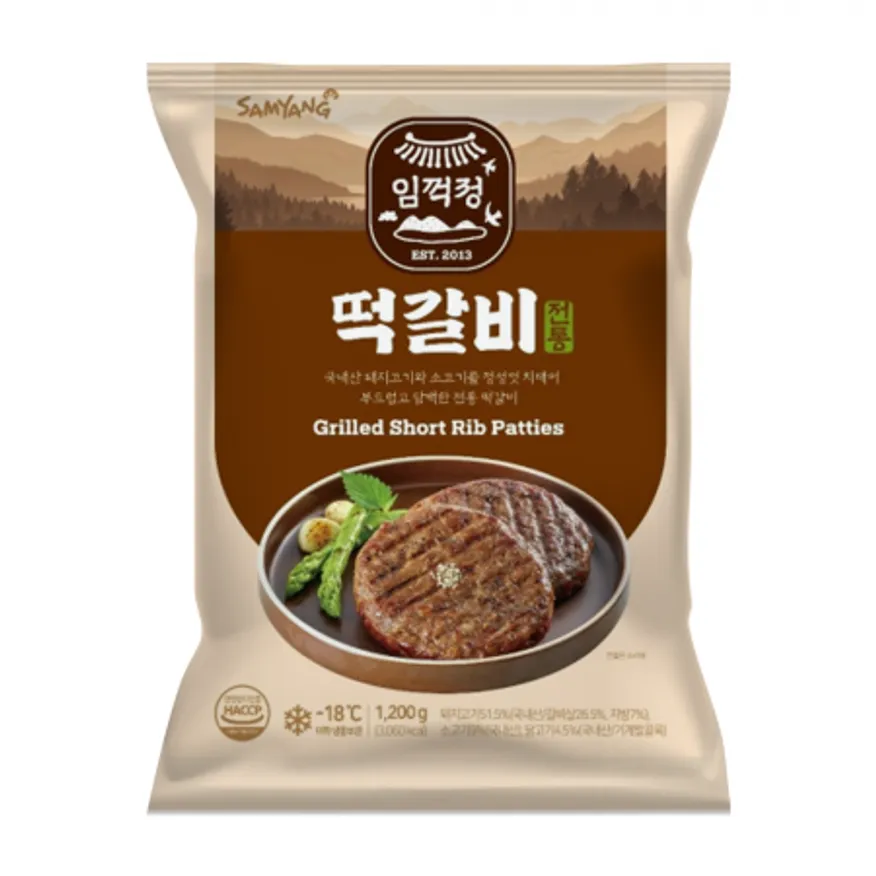 삼양 임꺽정 떡갈비 1.2kg x8개 / (1박스)_업소용 대용량 식당용 급식용 사이드메뉴 이미지