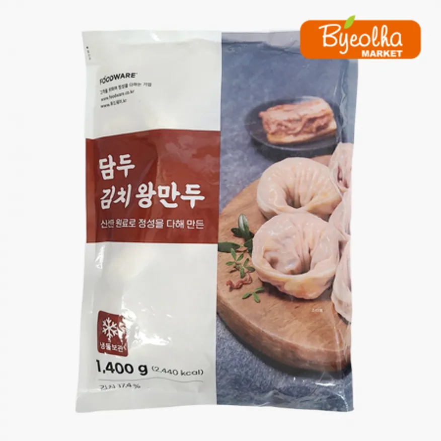 푸드웨어 담두 김치 왕만두 1.4kg x6개 / (1박스)_업소용 대용량 식당용 만두국 전골 찐만두 사이드메뉴 김치만두 냉면만두 이미지