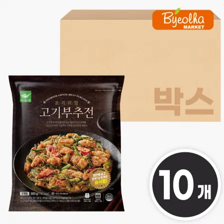사옹원 부침명장 프리미엄 고기부추전 300g x10개 (1박스) 명절 제사 제수 음식 간식 전 요리 부침개 부추전 야식 안주
