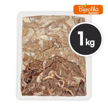 춘풍접객 삶은 돼지 모듬내장 슬라이스 1kg_국밥용 업소용 가정용 대용량 식당용 냉동 돼지부속물