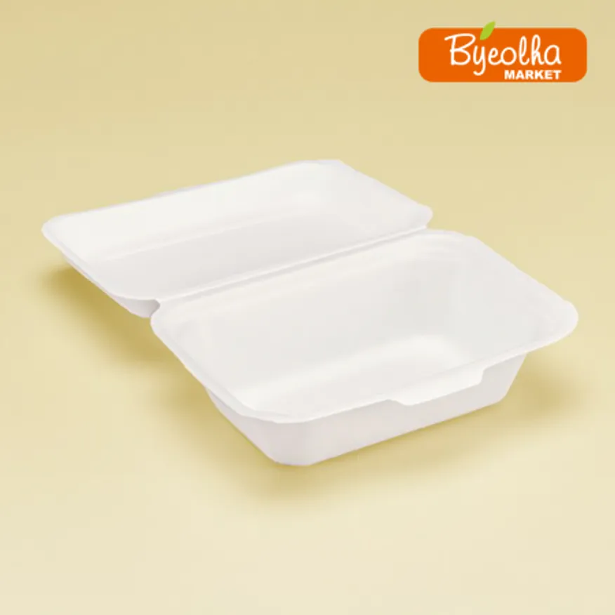 코라마 친환경 펄프용기 도시락용기 600ml 600개 (PC600-흰색)_업소용 대용량 식당용 배달용 포장용기 배달용기 포장 이미지