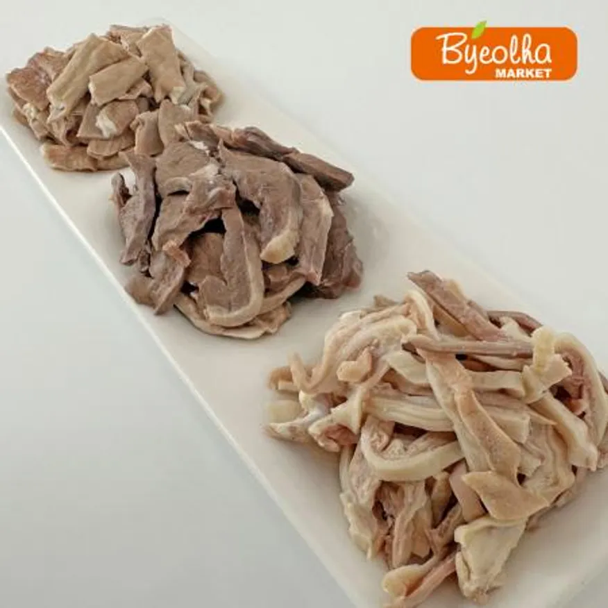 춘풍접객 삶은 돼지 모듬내장 슬라이스 1kg x10개 / (1박스)_국밥용 업소용 대용량 식당용 냉동 돼지부속물 이미지