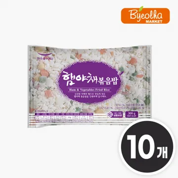 한우물 햄야채 볶음밥 300g x10개_업소용 가정용 식당용 PC방 1인분 냉동 즉석밥 간편식 혼밥 자취 볶음밥