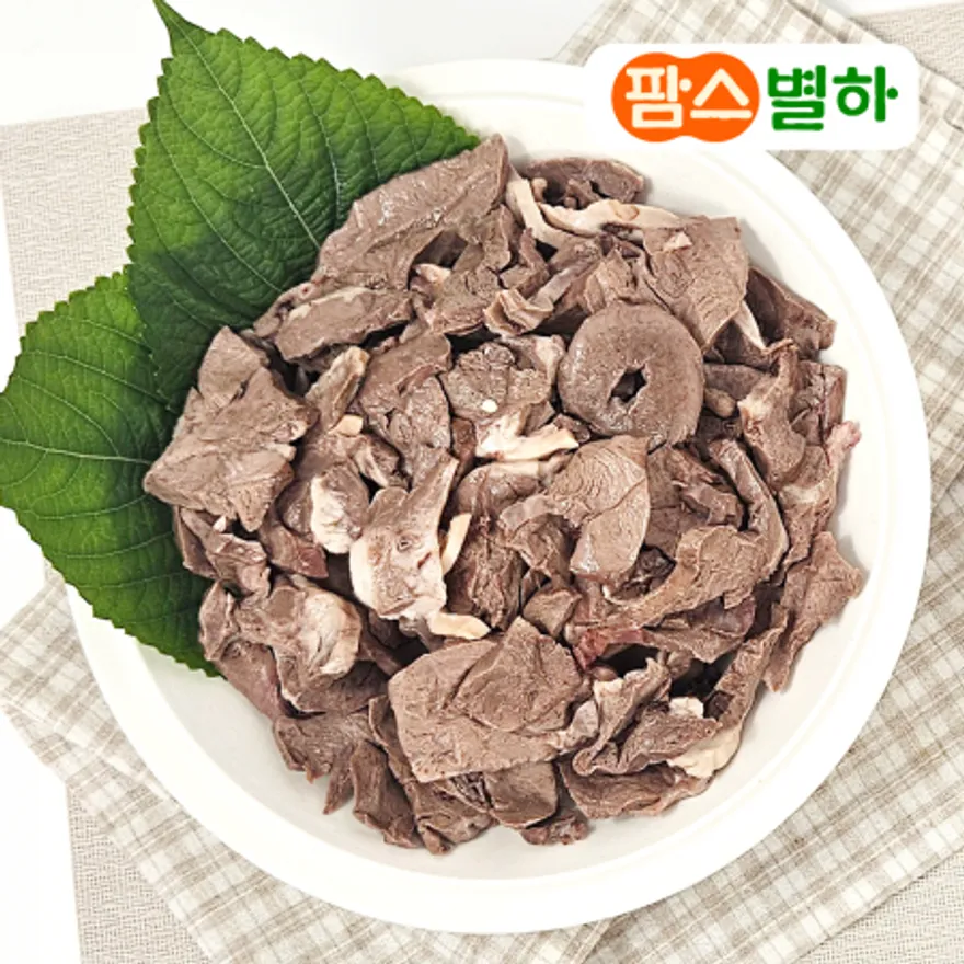 팜스별하 삶은 돼지 염통 슬라이스 2kg_국밥고기 재료 특수부위 업소용 대용량 이미지