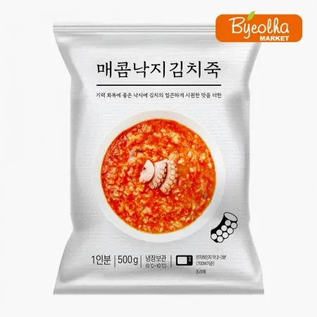 새싹푸드 매콤 낙지김치죽 500g_업소용 가정용 식당용 죽 병원죽 간편식 즉석죽 이미지