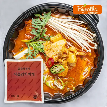 춘풍접객 시골 김치찌개 350g x30개 / (1박스)_업소용 가정용 식당용 냉동 원팩 밀키트 간단요리 간편식 찌개 베이스 이미지