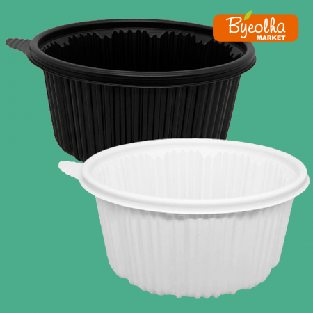 멀티팩 탕용기 200개 (AJ-225파이-검정-중)_업소용 대용량 식당용 배달용 포장용기 배달용기 포장