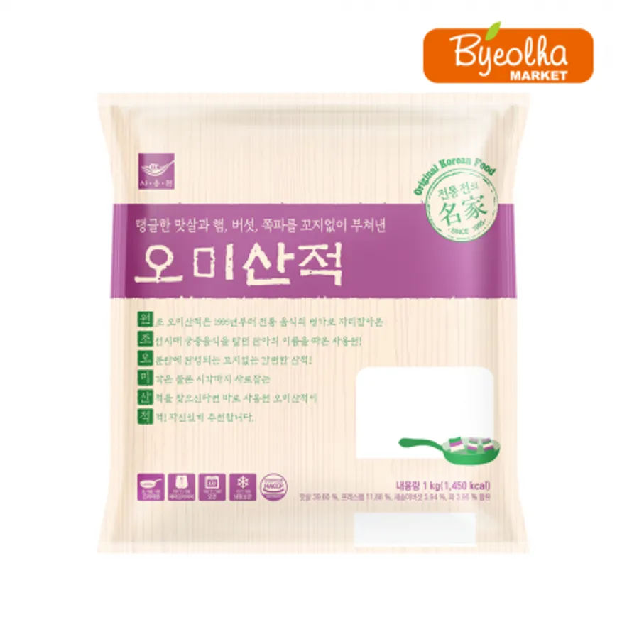 사옹원 오미산적 1kg x6개 (1박스) 업소용 대용량 꼬지없는산적 적 제사 부침개 바삭한 모듬 전 명절 식당용 식자재 이미지
