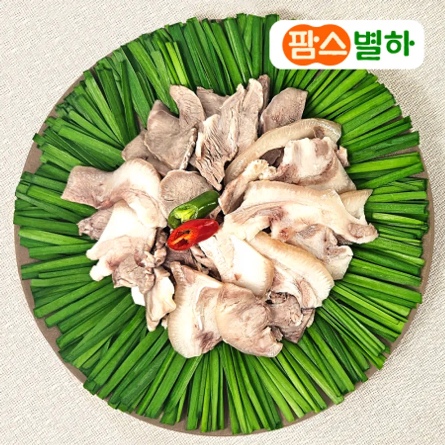 팜스별하 귀 없는 프리미엄 삶은 돼지 머릿고기 슬라이스 2kg_국밥고기 재료 특수부위 이미지